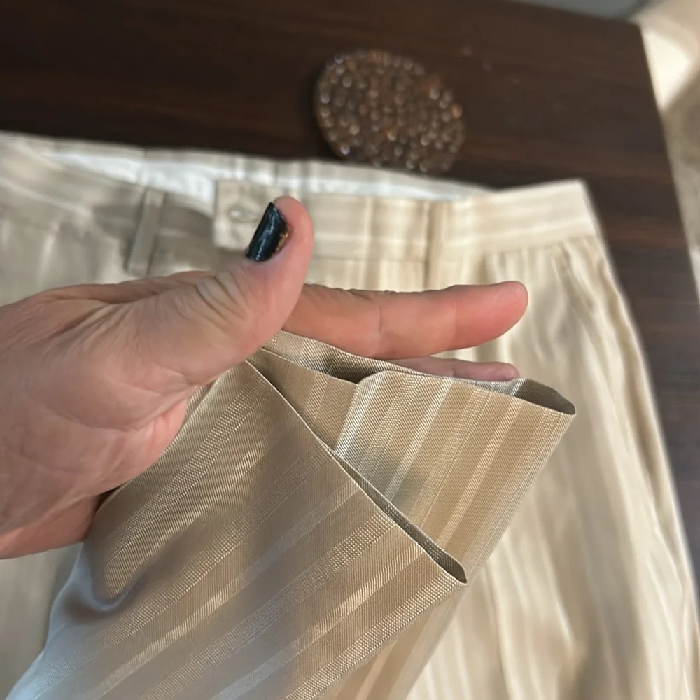 Versace Taupe Striped Trousers. Ladies - Picture 9 of 14